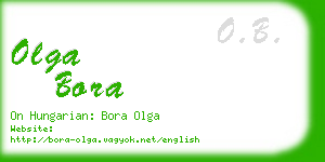 olga bora business card